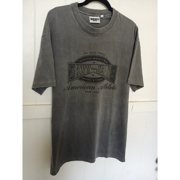 Vintage DKNY Spellout Graphic T Shirt Adult OSFA Cotton Made USA Short Sleeve - Picture 3 of 12